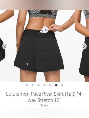 Lululemon Pace Rival Skirt (Tall) *4-way Stretch 15" Size 4